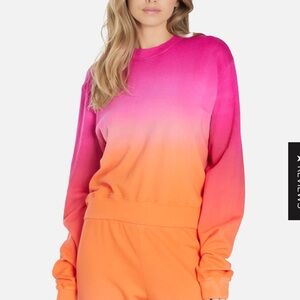 Michael Lauren Pink and Orange Ombre Sweatshirt